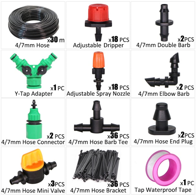 Drip Irrigation System 1/4'' Automatic Watering Kits  8 Hole Dripper - KiwisLove