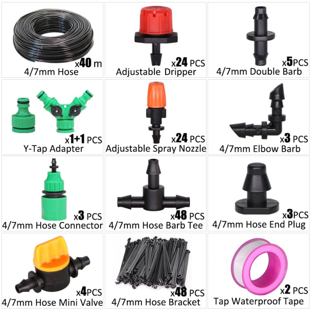 Drip Irrigation System 1/4'' Automatic Watering Kits  8 Hole Dripper - KiwisLove