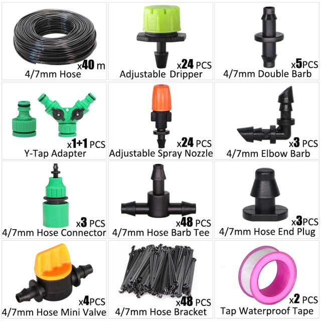 Drip Irrigation System 1/4'' Automatic Watering Kits  8 Hole Dripper - KiwisLove