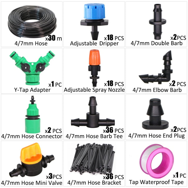 Drip Irrigation System 1/4'' Automatic Watering Kits  8 Hole Dripper - KiwisLove