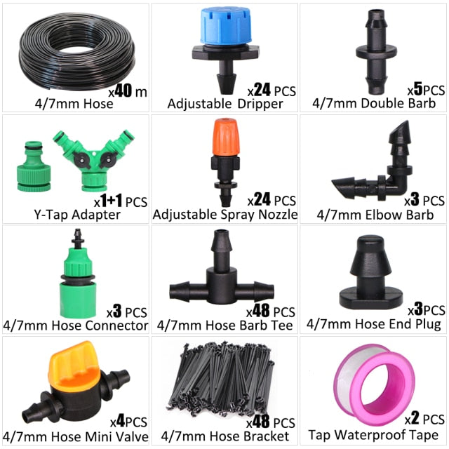 Drip Irrigation System 1/4'' Automatic Watering Kits  8 Hole Dripper - KiwisLove