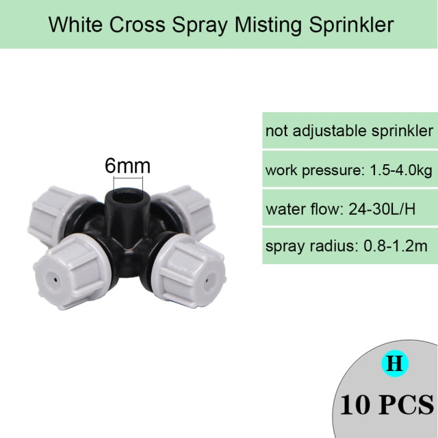 Spray Nozzle Watering Irrigation Dripper Sprinkler Cross Misting Atomization - KiwisLove