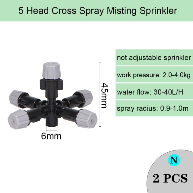 Spray Nozzle Watering Irrigation Dripper Sprinkler Cross Misting Atomization - KiwisLove