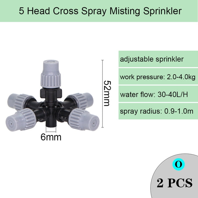 Spray Nozzle Watering Irrigation Dripper Sprinkler Cross Misting Atomization - KiwisLove