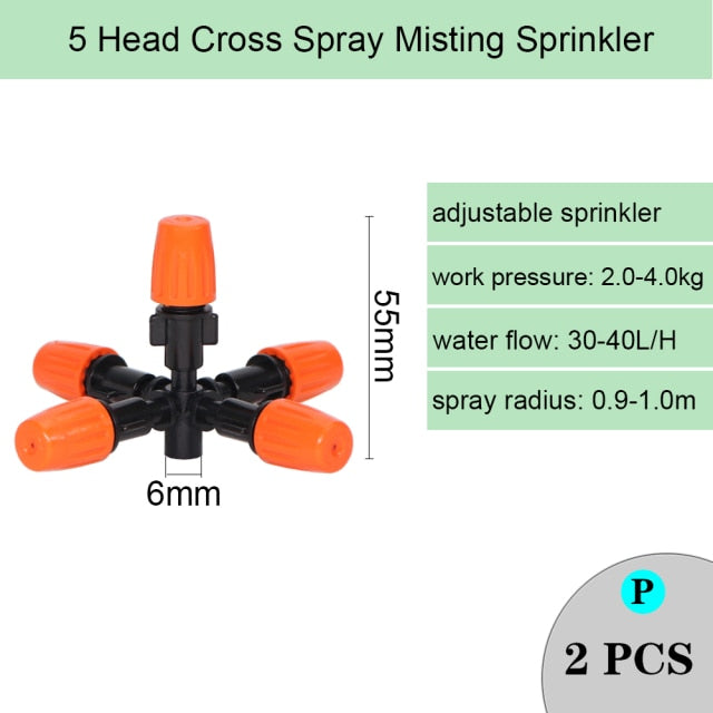 Spray Nozzle Watering Irrigation Dripper Sprinkler Cross Misting Atomization - KiwisLove