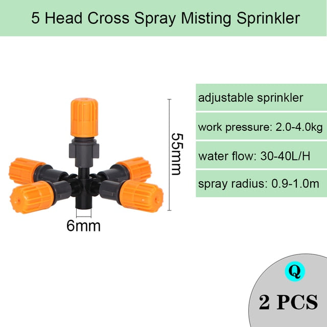 Spray Nozzle Watering Irrigation Dripper Sprinkler Cross Misting Atomization - KiwisLove