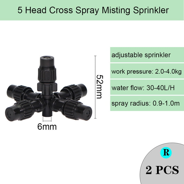 Spray Nozzle Watering Irrigation Dripper Sprinkler Cross Misting Atomization - KiwisLove