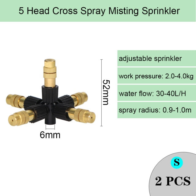 Spray Nozzle Watering Irrigation Dripper Sprinkler Cross Misting Atomization - KiwisLove