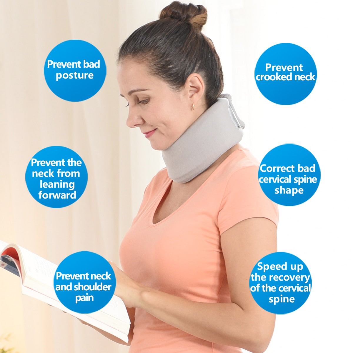 Neck Brace for Neck Pain and Support Soft Cervical Collar for Sleeping - KiwisLove