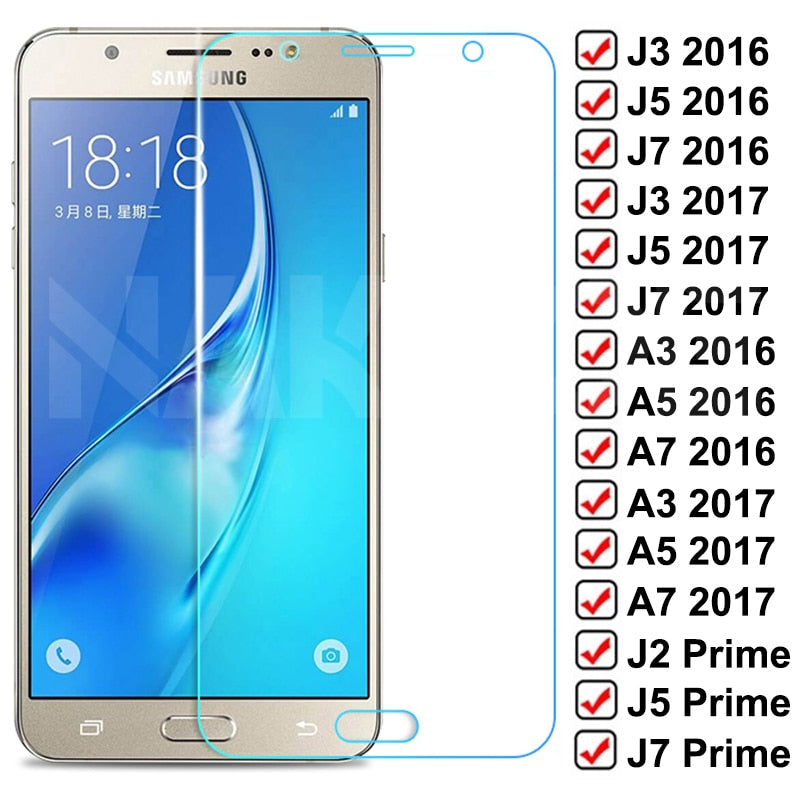 9D Protective Glass For Samsung Galaxy S7 A3 A5 A7 J3 J5 J7 2016 2017 J2 J4 J7 Core J5 Prime Tempered Screen Protector Glass - KiwisLove