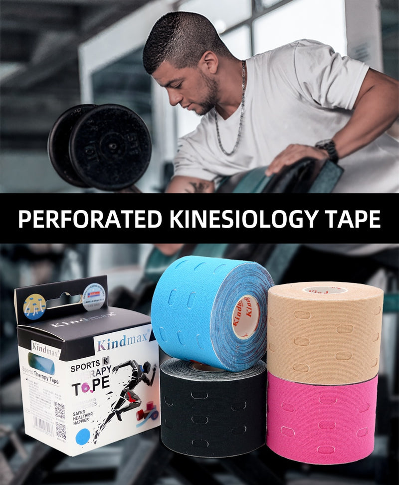 Kindmax Hole Kinesiology Tape Perforated Elastic Sport  Athletic Tape for Muscle Support Strain Injury Pain Relief 5cm x 5m Roll - KiwisLove