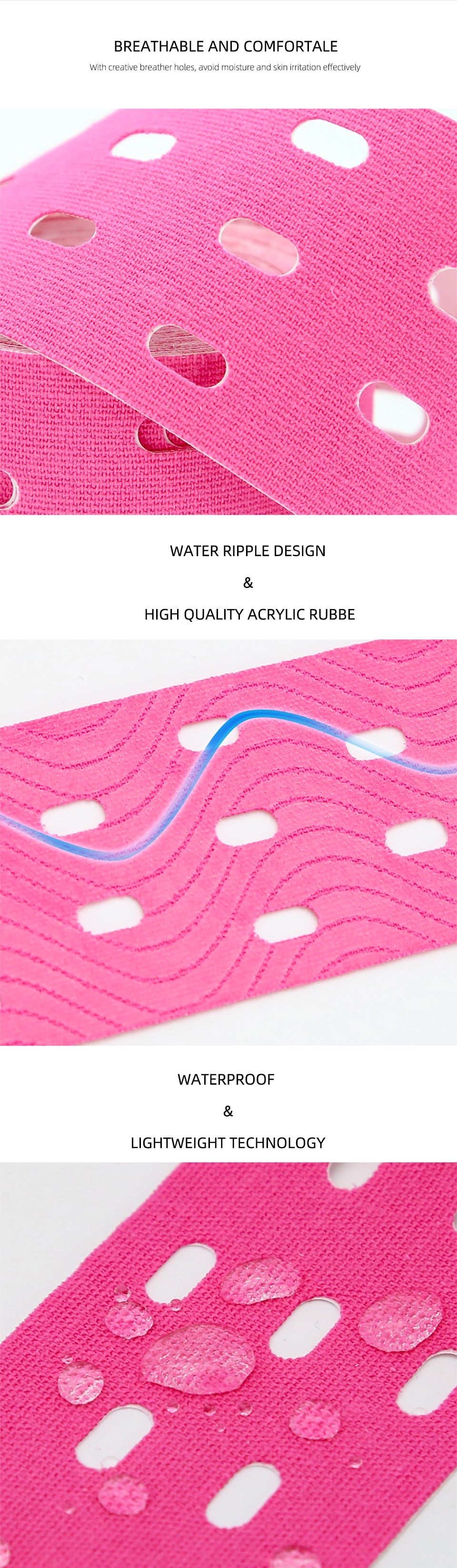 Kindmax Hole Kinesiology Tape Perforated Elastic Sport  Athletic Tape for Muscle Support Strain Injury Pain Relief 5cm x 5m Roll - KiwisLove