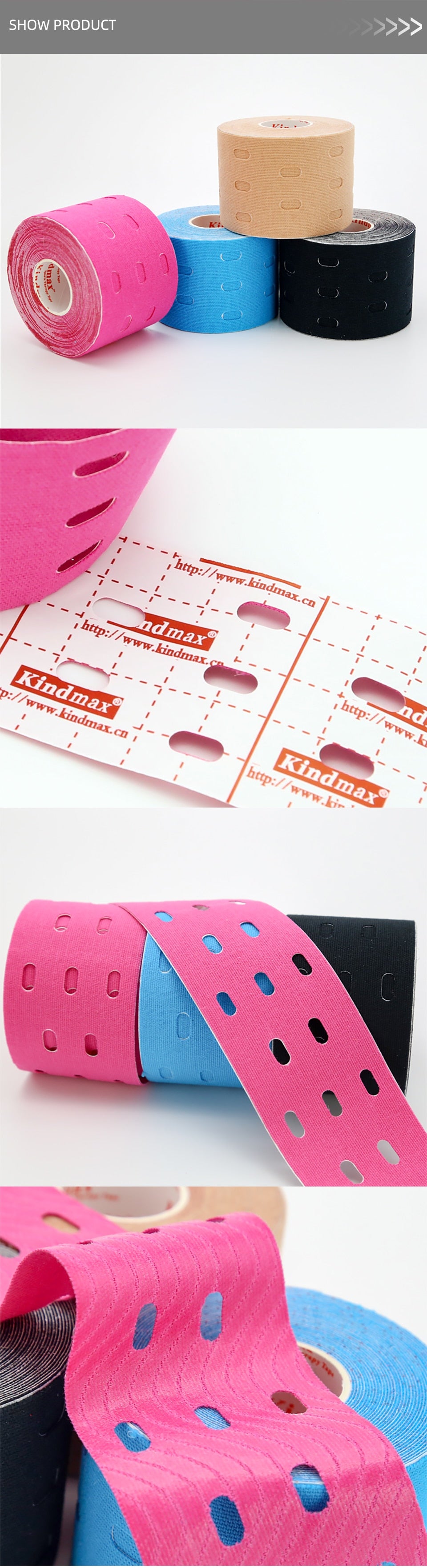 Kindmax Hole Kinesiology Tape Perforated Elastic Sport  Athletic Tape for Muscle Support Strain Injury Pain Relief 5cm x 5m Roll - KiwisLove
