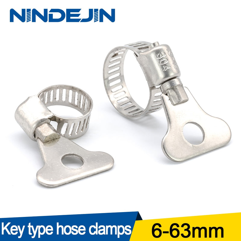 NINDEJIN worm gear hose clamp adjustable key clamp hose clip  water pipe - KiwisLove