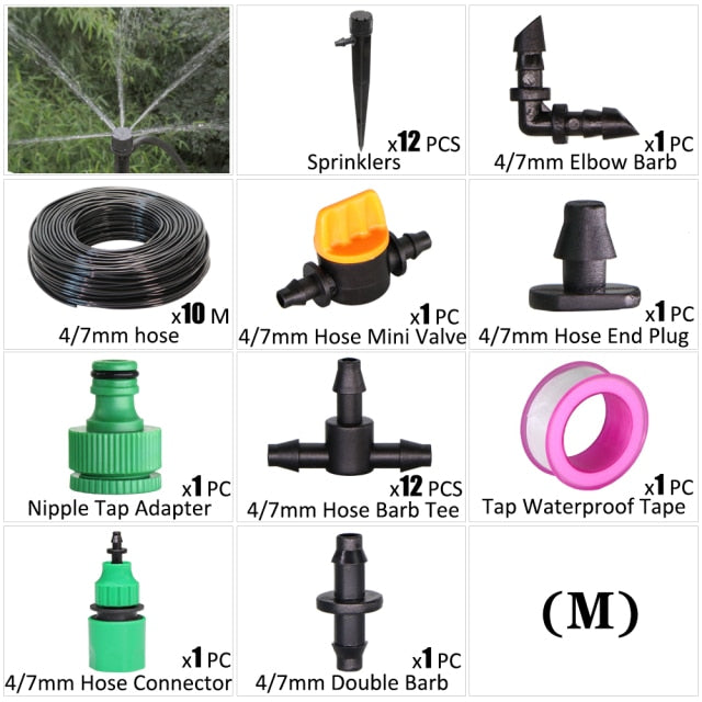 Garden Irrigation Kit Fog Nozzles Automatic Spray Sprinkler System - KiwisLove