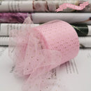 6cm 25Yards Golden Dotted Tulle Glitter Ribbon Organza Mesh Fabric Belt - KiwisLove