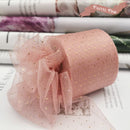 6cm 25Yards Golden Dotted Tulle Glitter Ribbon Organza Mesh Fabric Belt - KiwisLove