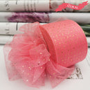 6cm 25Yards Golden Dotted Tulle Glitter Ribbon Organza Mesh Fabric Belt - KiwisLove