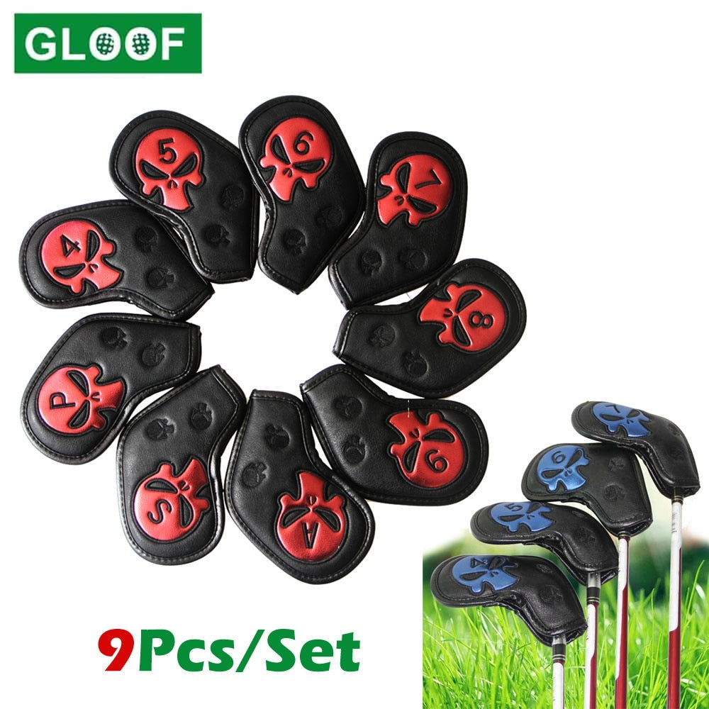 9Pcs/Set Golf Cover Skull Iron Pole Head Covers Putter Protector - KiwisLove