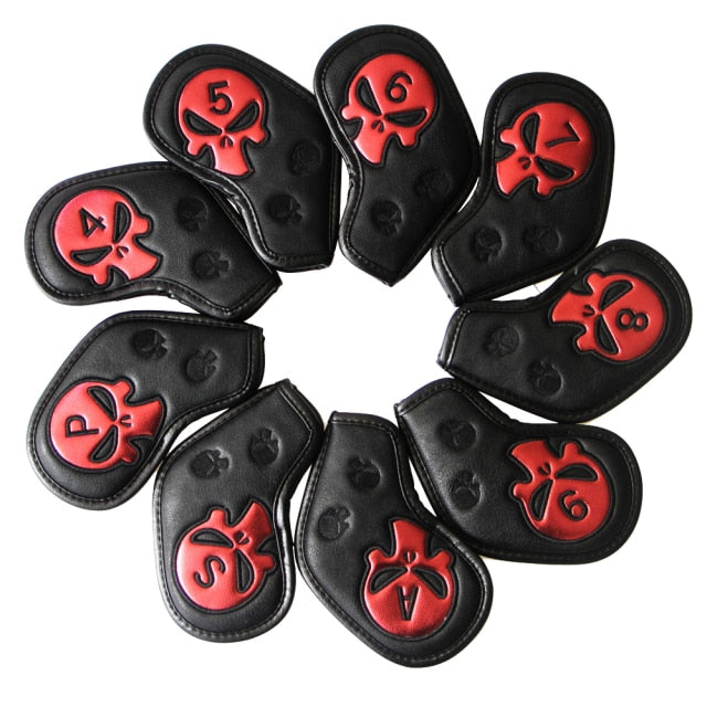 9Pcs/Set Golf Cover Skull Iron Pole Head Covers Putter Protector - KiwisLove