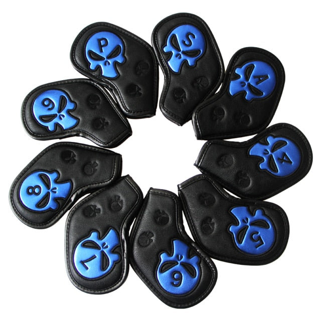9Pcs/Set Golf Cover Skull Iron Pole Head Covers Putter Protector - KiwisLove
