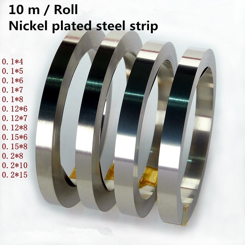 1 Roll 10 Meter 18650 Lithium Ion Battery Nickel Plated Steel Strip - KiwisLove