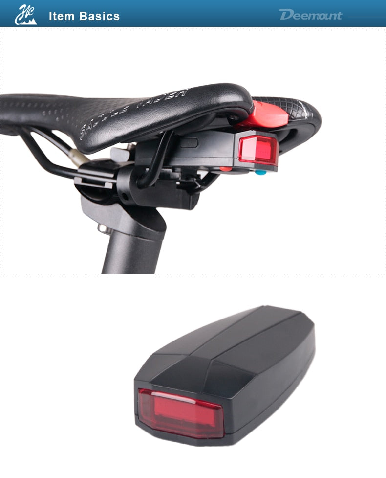 Bicycle Rear Light + Anti-theft Alarm USB Charge Wireless Remote Control LED Tail Lamp Bike Finder Lantern Horn Siren Warning A6 - KiwisLove