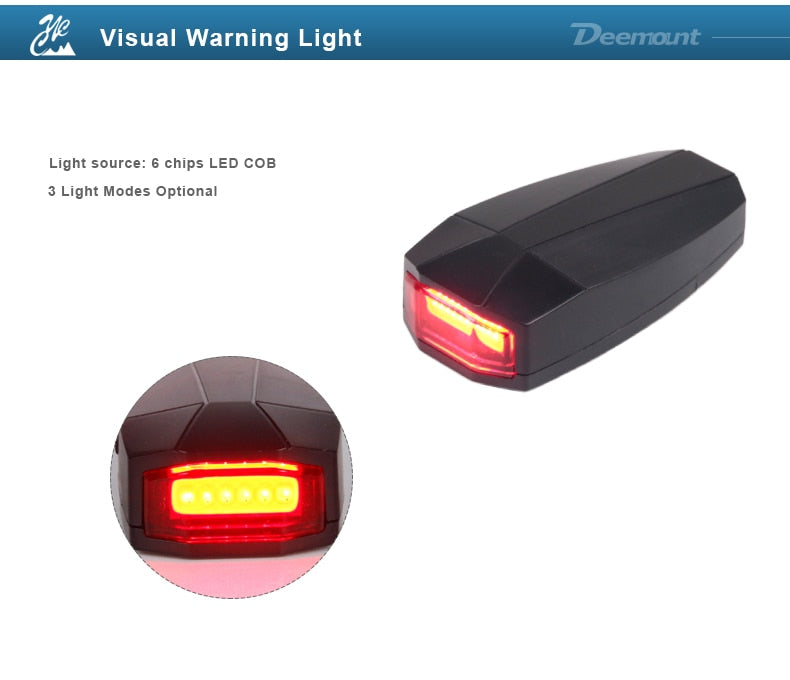 Bicycle Rear Light + Anti-theft Alarm USB Charge Wireless Remote Control LED Tail Lamp Bike Finder Lantern Horn Siren Warning A6 - KiwisLove