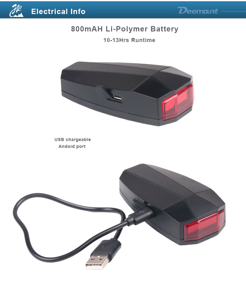 Bicycle Rear Light + Anti-theft Alarm USB Charge Wireless Remote Control LED Tail Lamp Bike Finder Lantern Horn Siren Warning A6 - KiwisLove