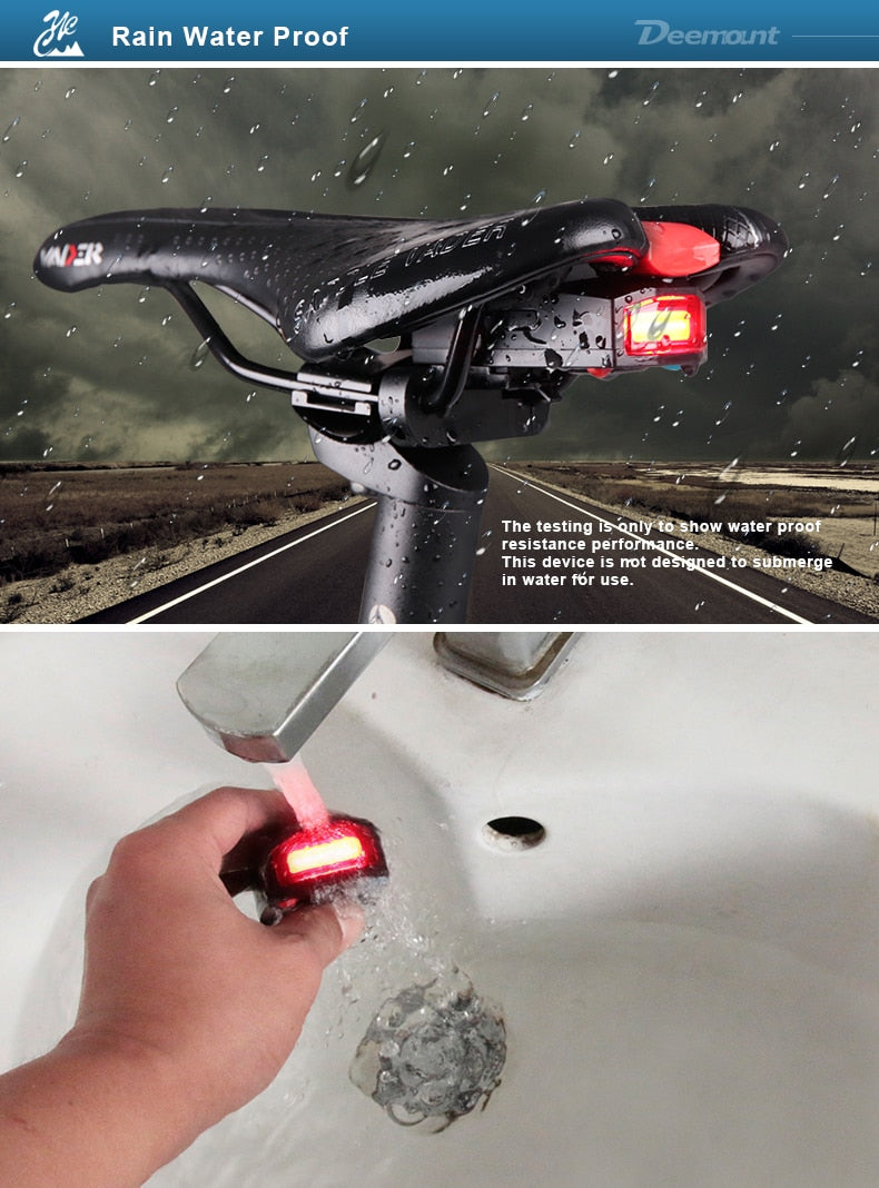 Bicycle Rear Light + Anti-theft Alarm USB Charge Wireless Remote Control LED Tail Lamp Bike Finder Lantern Horn Siren Warning A6 - KiwisLove