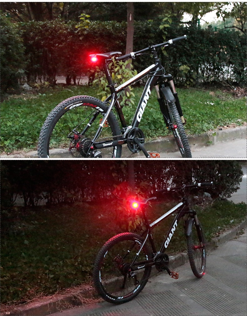 Bicycle Rear Light + Anti-theft Alarm USB Charge Wireless Remote Control LED Tail Lamp Bike Finder Lantern Horn Siren Warning A6 - KiwisLove