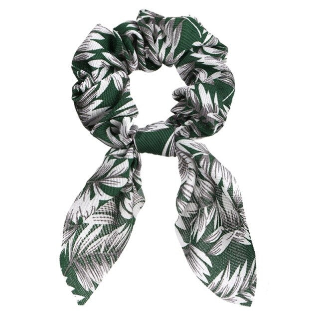 Floral Bowknot Hair Scrunchies Women Ponytail Holder Hair Rope Ties - KiwisLove