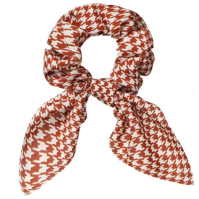 Floral Bowknot Hair Scrunchies Women Ponytail Holder Hair Rope Ties - KiwisLove