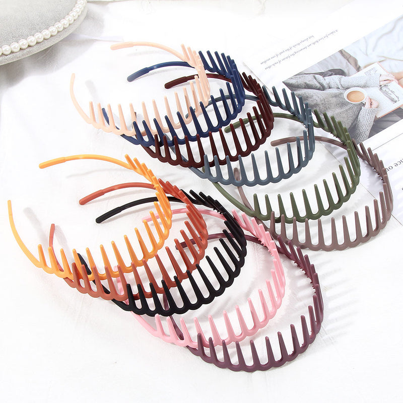 Fashion Simple Headdress Solid Color Resin Hair Comb Hairbands - KiwisLove