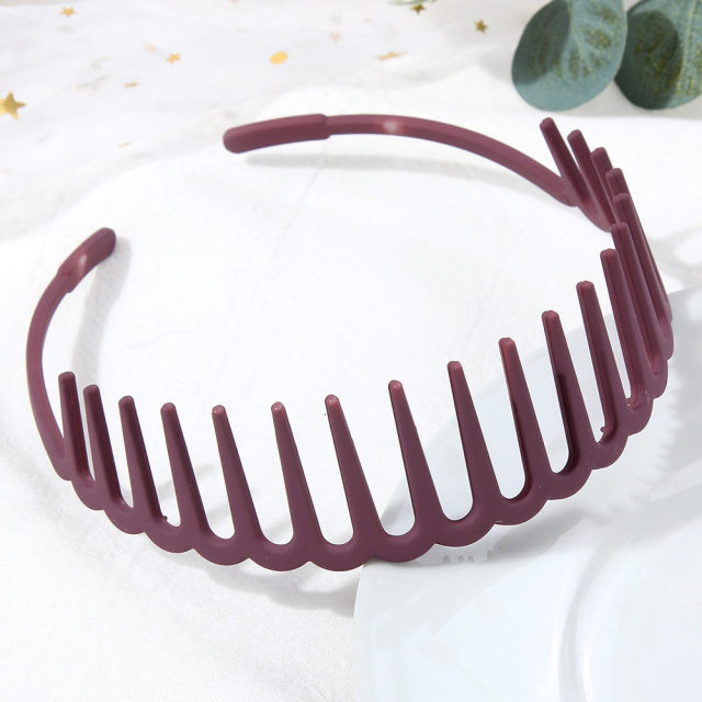Fashion Simple Headdress Solid Color Resin Hair Comb Hairbands - KiwisLove