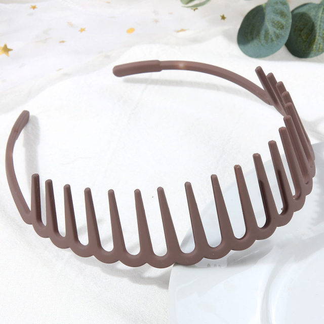 Fashion Simple Headdress Solid Color Resin Hair Comb Hairbands - KiwisLove