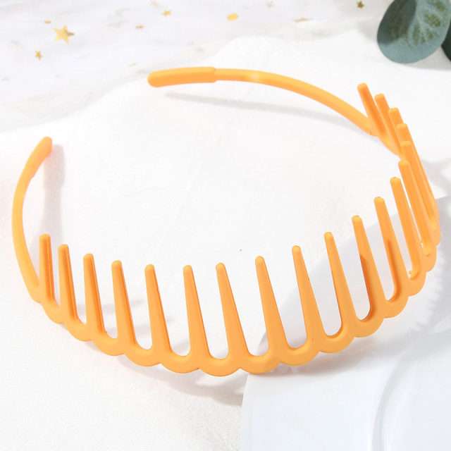 Fashion Simple Headdress Solid Color Resin Hair Comb Hairbands - KiwisLove