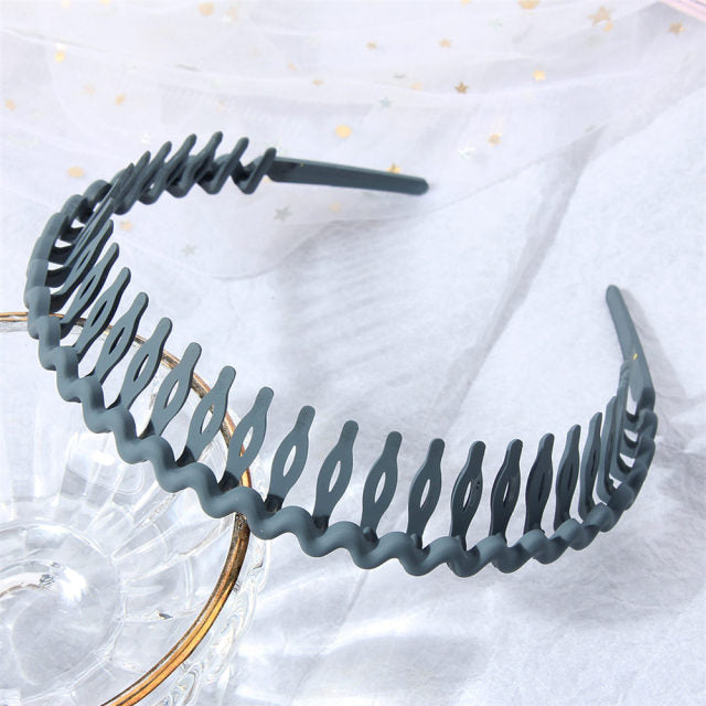 Fashion Simple Headdress Solid Color Resin Hair Comb Hairbands - KiwisLove