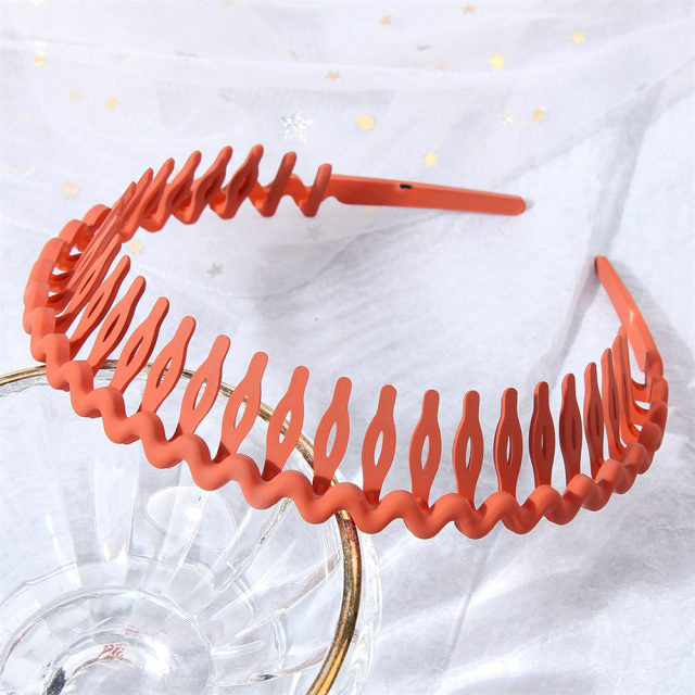Fashion Simple Headdress Solid Color Resin Hair Comb Hairbands - KiwisLove