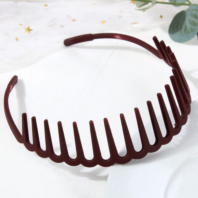 Fashion Simple Headdress Solid Color Resin Hair Comb Hairbands - KiwisLove