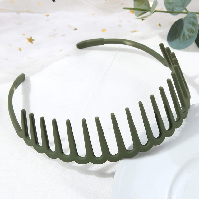 Fashion Simple Headdress Solid Color Resin Hair Comb Hairbands - KiwisLove