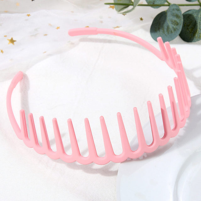 Fashion Simple Headdress Solid Color Resin Hair Comb Hairbands - KiwisLove