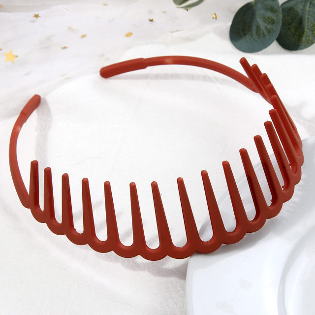 Fashion Simple Headdress Solid Color Resin Hair Comb Hairbands - KiwisLove