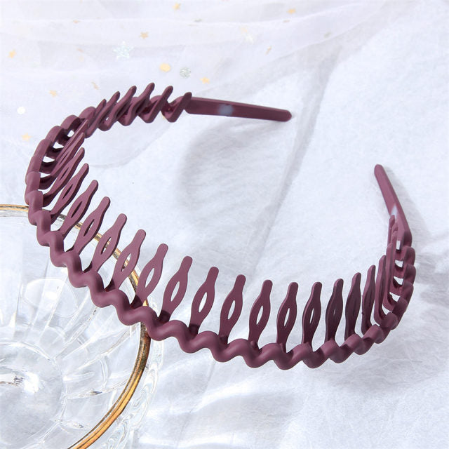 Fashion Simple Headdress Solid Color Resin Hair Comb Hairbands - KiwisLove