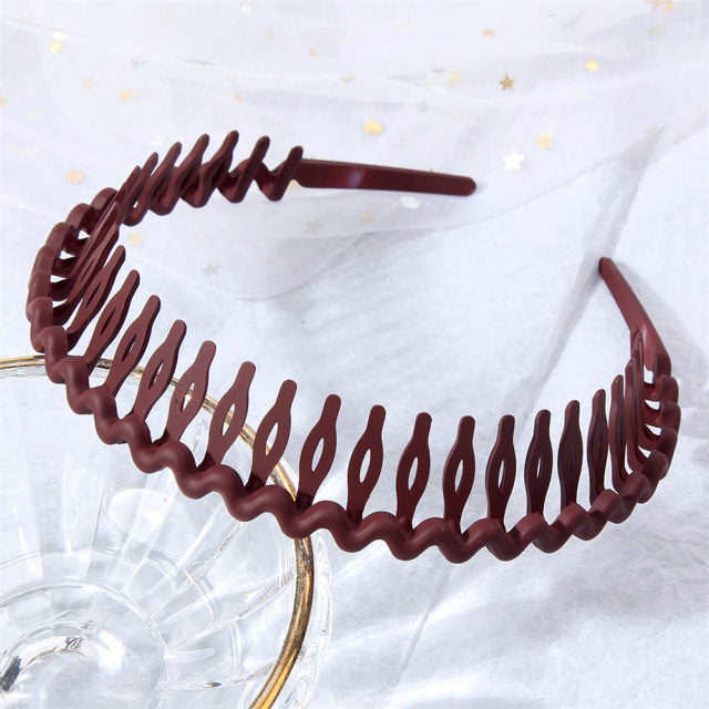 Fashion Simple Headdress Solid Color Resin Hair Comb Hairbands - KiwisLove