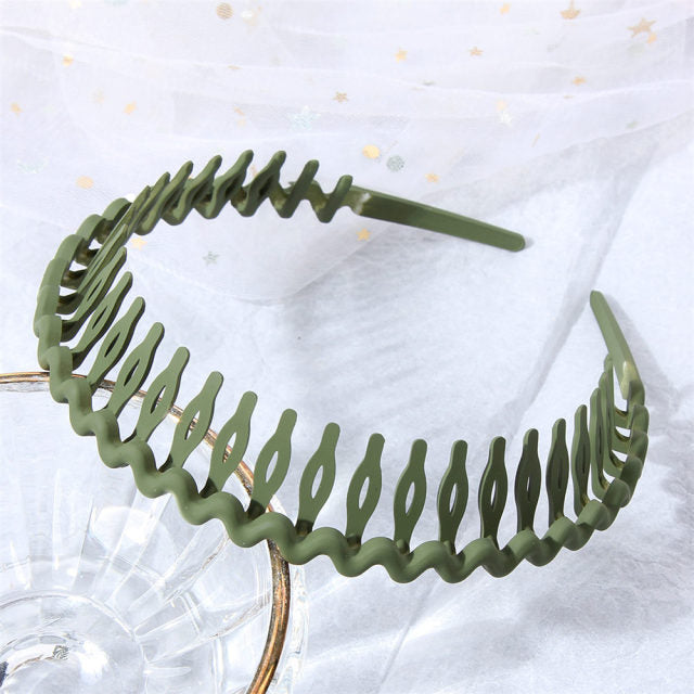 Fashion Simple Headdress Solid Color Resin Hair Comb Hairbands - KiwisLove