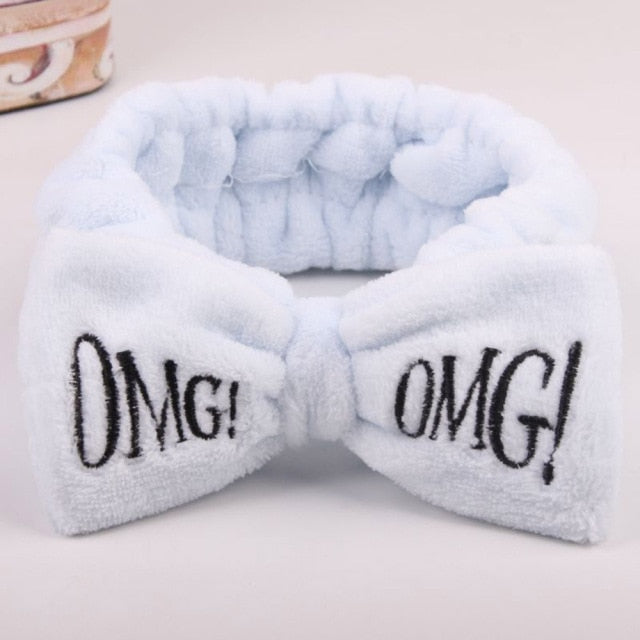 2021 New OMG  Coral Fleece Wash Face Bow Hairbands - KiwisLove