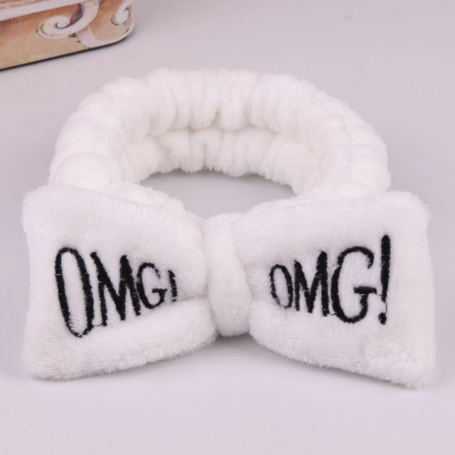 2021 New OMG  Coral Fleece Wash Face Bow Hairbands - KiwisLove