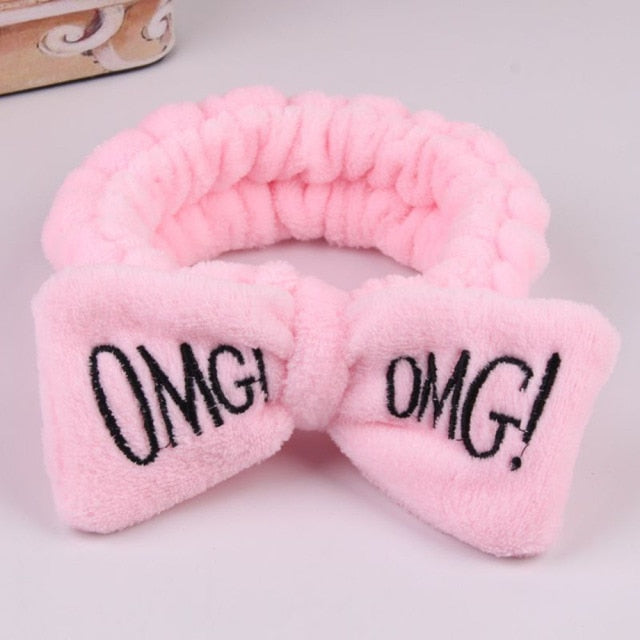 2021 New OMG  Coral Fleece Wash Face Bow Hairbands - KiwisLove