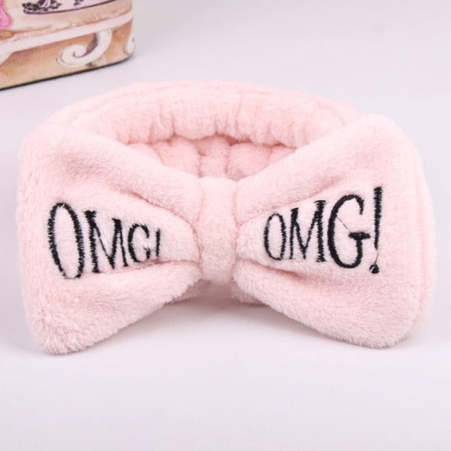 2021 New OMG  Coral Fleece Wash Face Bow Hairbands - KiwisLove